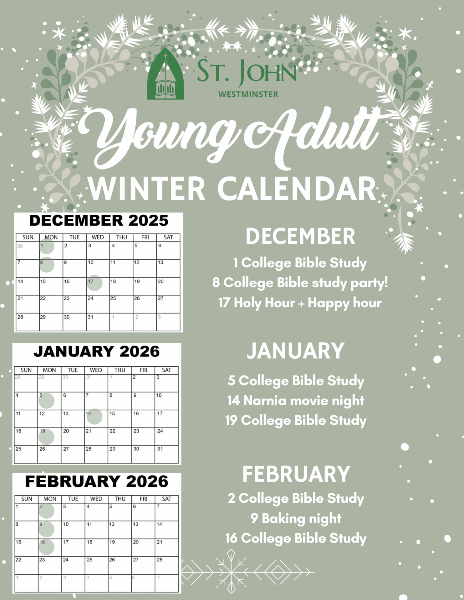 YA Winter Calendar
