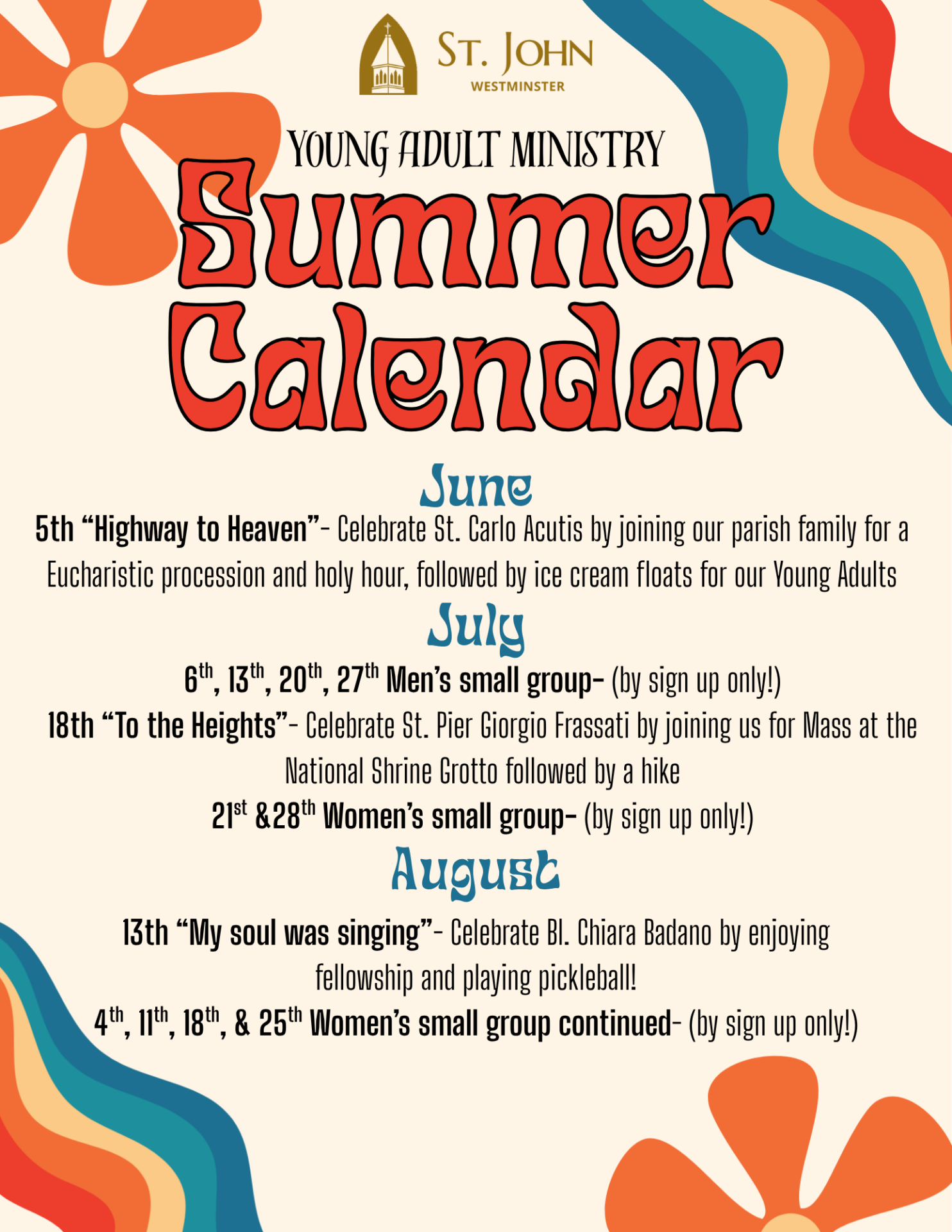 YA 26 summer calendar